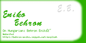 eniko behron business card